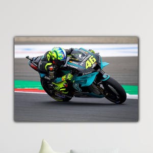 Valentino Rossi Poster MotoGP Wall Art Man Cave Decoration,Extra Large Wall Art, Man Cave,Moto GP Ready to Hang Canvas,Moto GP Canvas Print