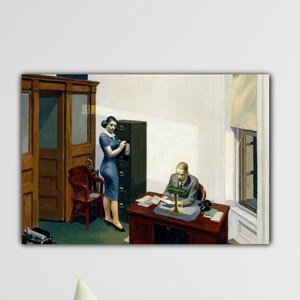 Edward Hopper Office At Night Poster Office Decor Edward Hopper Canvas Edward Hopper Paint Hopper Wall Art Gift Home Wall Decor Hopper Print
