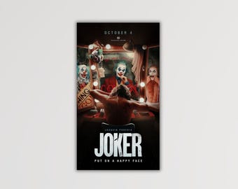Pintura do Coringa, decoração de parede do Coringa, pôster em quadrinhos do Coringa, arte de parede extra grande, pronta para pendurar, arte do Coringa, Heath Ledger, decoração de parede para casa, tela