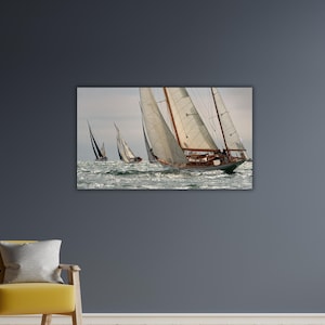 Sailing Boat Canvas Sailing Boat Wall Art Gift Of Office Wall Decor Sailing Boat in Ocean Waves Paint Art Nautical Decor Art Seascape Poster