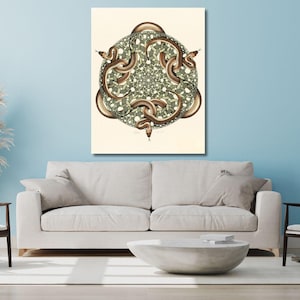 SNAKES by M.C. Escher Poster,Escher Canvas,Maurits Cornelis Escher MC Escher Art Drawing Print Art,Modern Wall Decor,Ready to Hang Wall Art