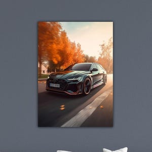 Audi RS6 Wall Decor Audi Sports Car Canvas Audi RS6 Poster Audi Sports Car Print Audi Wall Art Supercar Wall Art Men Cave Gift Garage Decor