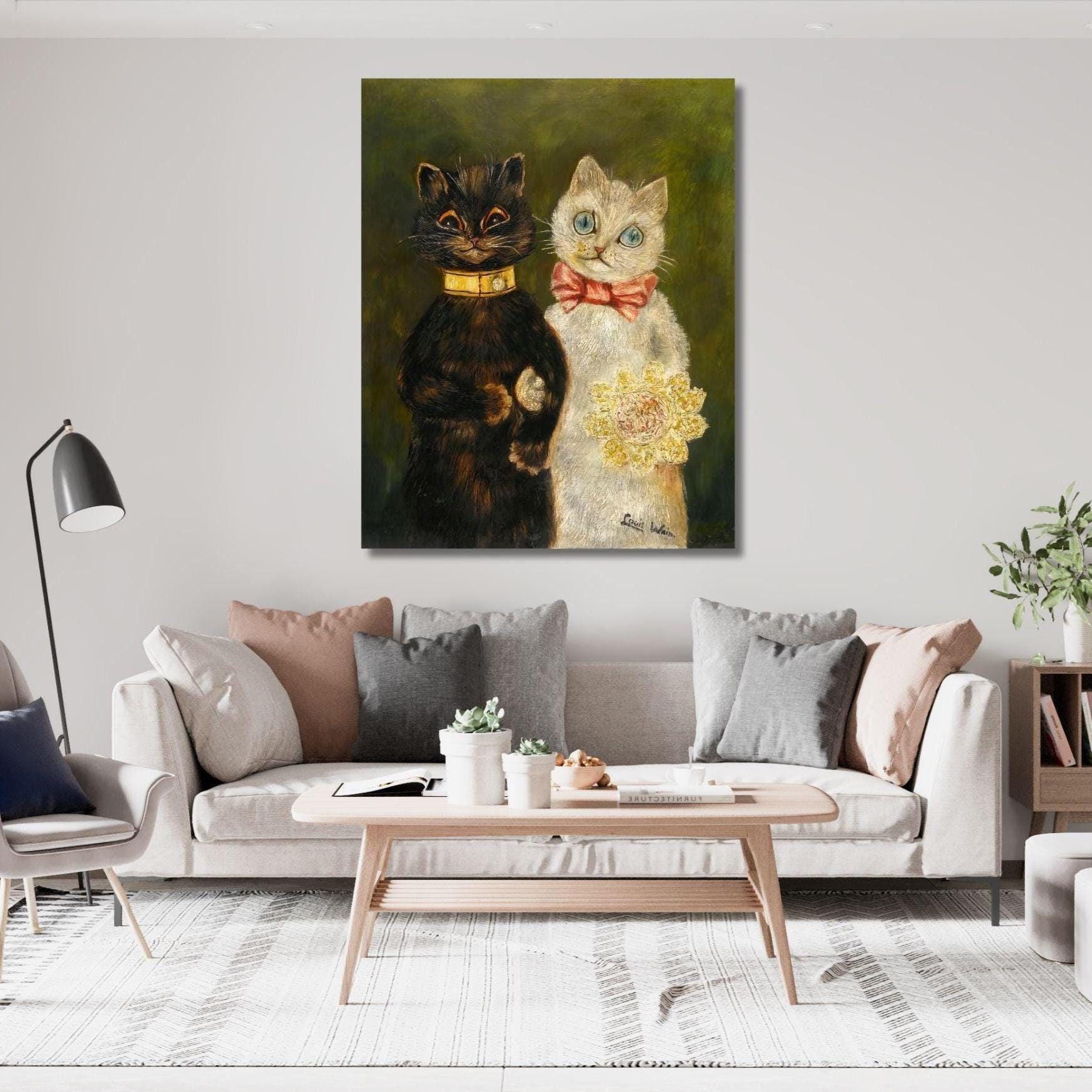 Louis Wain Poster Vintage Cat Portret Canvas Schilderij Louis Wain Poster Vintage Cat Portret Canvas Schilderij