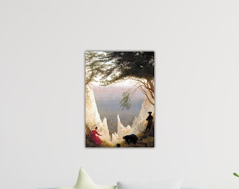 Caspar David Friedrich Scogliere di gesso su Rügen Poster Caspar Tela Dipinto Friedrich Arte murale Regalo Decorazione murale per la casa Caspar Stampa Decorazione moderna