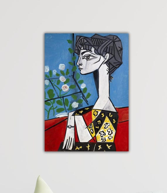 Pablo Picasso Jacqueline With Flowers Canvas Modern Print Gift of