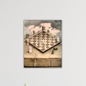 M.C. Escher İmpossible Chess Canvas Escher Wall Art Maurits Cornelis Escher Poster Drawing Printing Modern Wall Decor Gift Of Home Decor Art