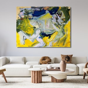 Willem de Kooning Canvas (1955) Wall Art Willem de Kooning Dawn Wall Art Famous Artist Print Gallery Wall Home Kooning Ready to Hang Canvas