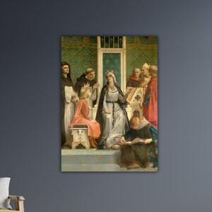 Alexandre Cabanel The White Queen of Castile Gives a Lecture to The Future King Louis IX Canvas Poster Home Wall Decor Paint Modern Wall Art