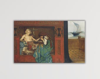 Agnes Slott-møller the Dying Betrothed 1906 Canvas Wall Art Slott