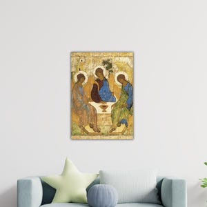 Andrei Rublev Hospitality of Abraham Paster Teslis Canvas The Trinity Wall Art Gift Of Home Wall Decor Art Rublev Print Andrei Rublev Paint