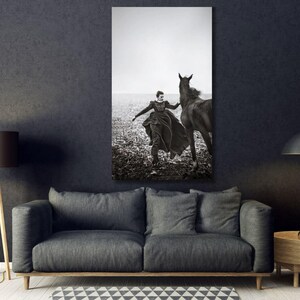 Woman Training a Horse in the Snow by Felix Thiollier 1899 Art Print Horse Vintage Art, Horse Canvas Poster Print, Horse Wall Art Décor Gift