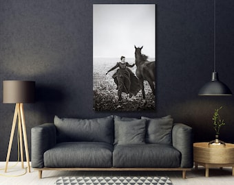 Woman Training a Horse in the Snow by Felix Thiollier 1899 Art Print Horse Vintage Art, Horse Canvas Poster Print, Horse Wall Art Décor Gift