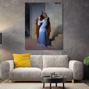 El Beso (The Kiss) 1859 by Francesco Hayez Poster,Francesco Hayez Canvas,Famous Artwork,Reproduction Canvas Home Decor,Famous Painting Art