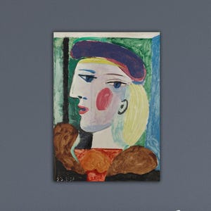 Pablo Picasso Portrait De Femme Au Beret Mauve Canvas Gift Of Home Decor Art Picasso Poster Picasso Wall Art Portrait Artwork Picasso Paint