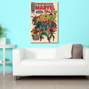 Avengers Superheroes Wall Art,Avengers Poster,Marvel Poster,Spiderman Poster,Vintage Poster,Comic Book Poster,Avengers Vintage Canvas Poster