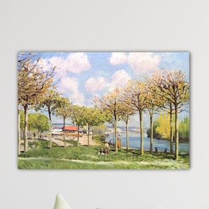 Alfred Sisley The Seine at Bougival 1876 Poster Office Decor Sisley Canvas Sisley Painting Sisley Wall Art Gift Of Home Wall Decor Print Art
