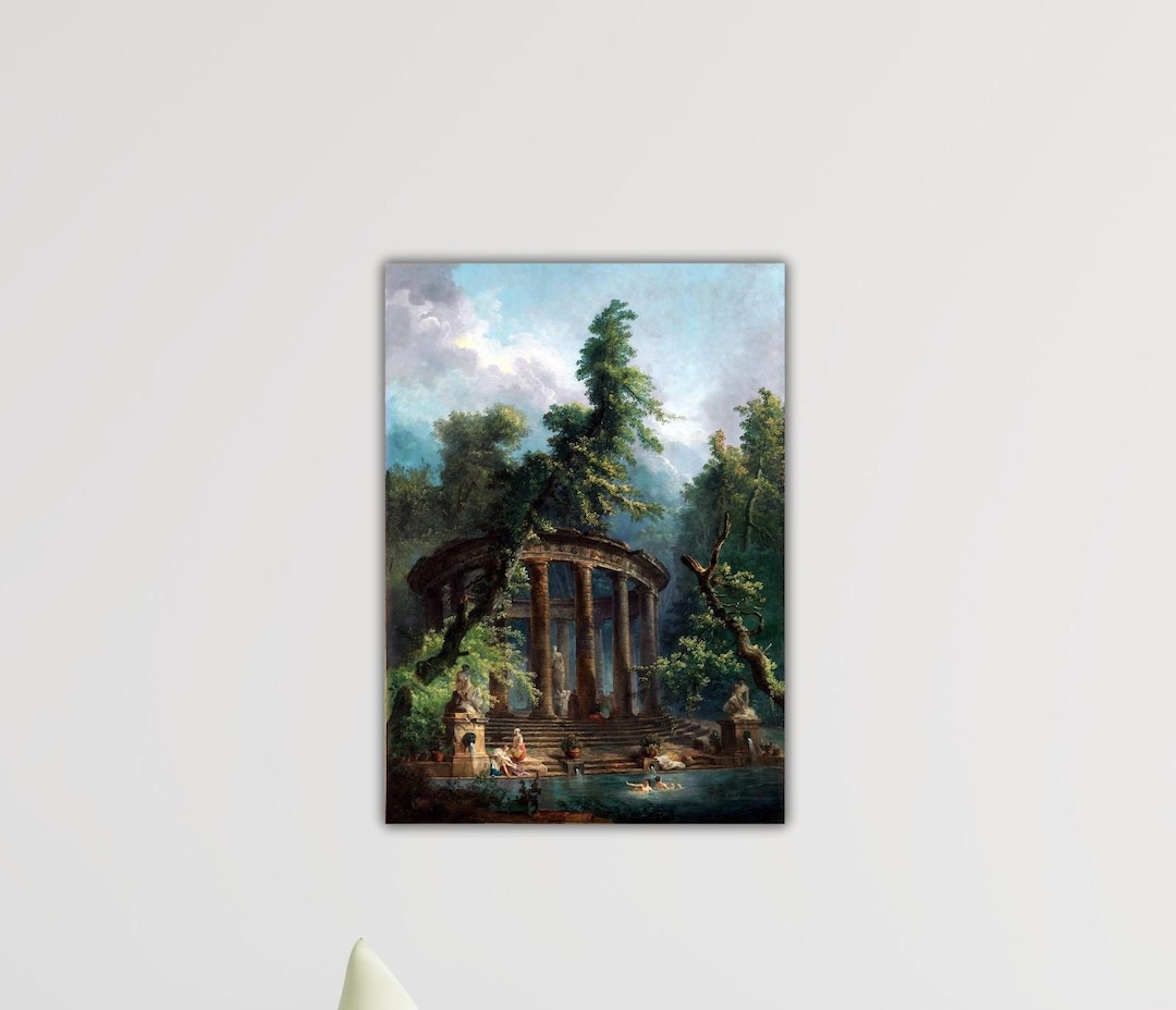 Hubert Robert the Bathing Pool 1777 Canvas Robert Paint Hubert Robert ...