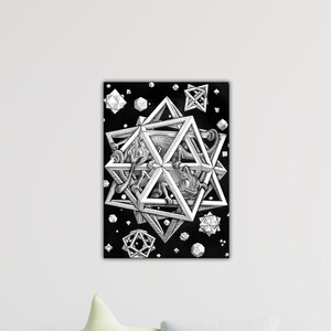 M.C. Escher Stars Canvas M C Escher Wall Art Maurits Cornelis Escher Poster Drawing Printing Modern Wall Decor Gift Of Home Decor Paint Art