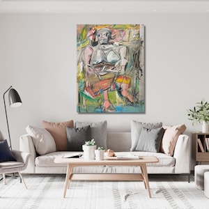 Interchanged 1955 by Willem de Kooning Canvas Poster Willem de Kooning Dawn Art Poster Famous Artist Print Gallery Wall Home Kooning Decor