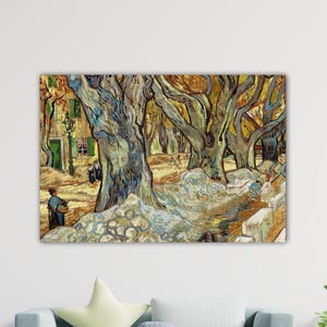 Vincent Van Gogh Les grands platanes 1889 Paint Road Menders at Saint-Rémy Poster Toile Van Gogh Décoration murale pour la maison Impression d'art mural Van Gogh