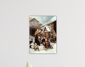 Bengt Nordenberg Tobogganing (Dalecarlian Scane) Wall Art Nordenberg Canvas Bengt Nordenberg Poster Gift Home Wall Decor Print Bengt Paint