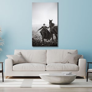Felix Thiollier 1899 Woman Training a Horse in the Snow Canvas,Horse Vintage Art,Horse Poster,Animal and Woman Room Decor Gift,Woman Dress
