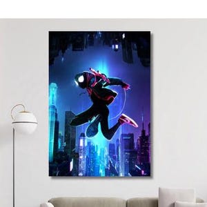 Spiderman Poster,Wall Art,SpiderMan Canvas,Into the Spider-Verse Wall Art,Room Decor, Home Decor, Movie Poster for Gifts For Kids Poster
