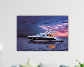 Luxury Yacht Wall Art Luxurious Boat Poster Sailing in Summer Canvas Gift Living Room Wall Decor Art Luxury Yacht Paint Luxury Yacht Print