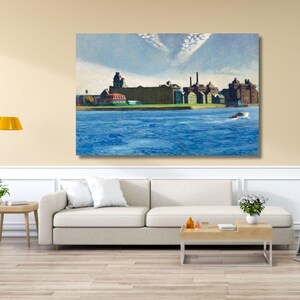 Blackwells Island by Edward Hopper Canvas Print, Edward Hopper Canvas Museum Painting, Modern Wall Art,Hopper Wall Art, Ready to Hang Canvas