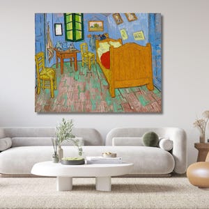 The Bedroom by Vincent Van Gogh Canvas Framed Wall Art The Bedroom Print Wall Art Her Gift for Home Canvas Arts Vincent Van Gogh Painting