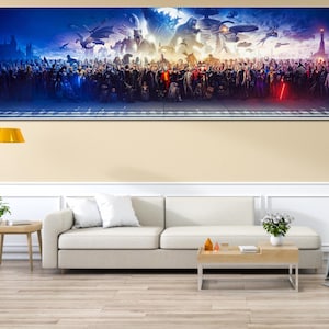 150 Movie Characters Ready To Hang Canvas, XXL Fan Art Canvas, Canvas Art Prints, Blockbuster Fine Art Panorama Print, Movie Pano on Canvas