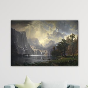 Albert Bierstadt Among the Sierra Nevada, California Poster Bierstadt Canvas Bierstadt Paint Bierstadt Wall Art Gift Home Wall Decor Print