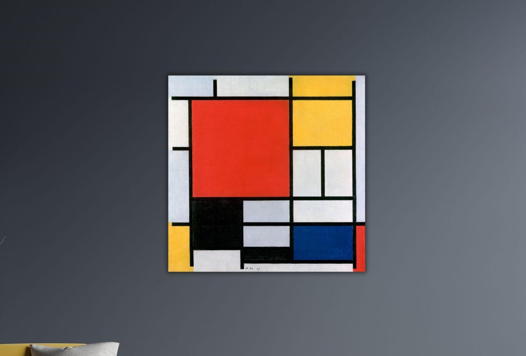 Bicosya 美工社 アートフレーム モンドリアン Piet Mondrian Piet Mondrian Composition With Red Yellow Blue and Black 1921