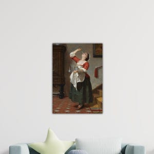 Wilhelm Amberg The Maid 1862 Canvas Wilhelm Amberg Poster Amberg Paint Gift Home Wall Decor Art Wilhelm Canvas Wilhelm Amberg Printing Art