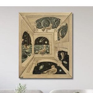 Another World by Maurits Cornelis Escher Canvas,Maurits Cornelis Escher Paint,Escher Print,Surrealist Poster,Home Decor Art,Escher Wall Art