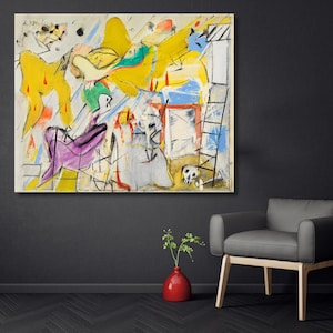 Willem de Kooning 1955 Canvas Wall Art Willem de Kooning Dawn Art Poster Famous Artist Print Gallery Wall Home Kooning Ready to Hang Canvas
