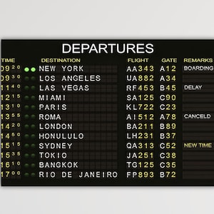 Departures Poster Departures Print Art Gift Of Office Room Decor Airport Departures Wall Art Travel Wall Art Departures Ready To Hang Canvas