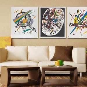 Set of 3 Wassily Kandinsky Canvas,Poster Wall Art,Wassily Kandinsky Paintings Art,Wassily Kandinsky Print Art,Famous Paintings,Ready to Hang