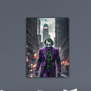 Joker Canvas Joker Painting Joker Wall Decor Art Comic Poster Extra Large Wall Art Ready To Hang Art Joker Heath Ledger Ready To Hang Canvas