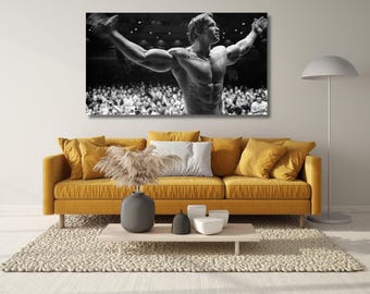 Arnold Schwarzenegger Poster Print, Arnold Schwarzenegger Print Art Canvas, Arnold Schwarzenegger Canvas Wall Art, Gym Motivation Canvas Prints