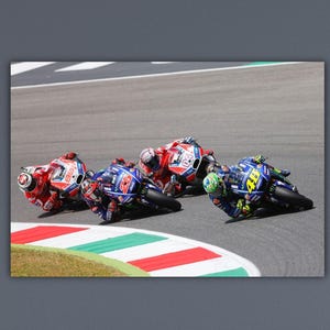 MotoGP Wall Art, Valentino Rossi Poster,Man Cave Decoration,Extra Large Wall Art, Man Cave,Moto GP Ready to Hang Canvas,Moto GP Canvas Print