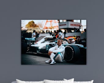 Lewis Hamilton Canvas Gift Kids Room Decor Lewis Hamilton Poster Formula 1 Fan Gift Formula 1 Print F1 Mercedes Fan Gift Formula 1 Wall Art