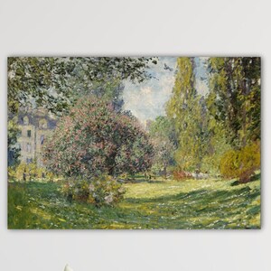 Claude Monet Landscape The Parc Monceau Poster Gift Of Home Wall Decor Monet Print Claude Monet Wall Art Ready To Hang Canvas Monet Painting
