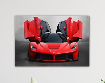 Ferrari Orange Laferrari Canvas Ferrari Wall Decor Sports Car
