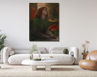 Dante Gabriel Rossetti Poster Beata Beatrix 1870 Arte murale,Pittura letteraria,Preraffaellita,Dipinti famosi,Tela pronta da appendere,Arredamento per la casa