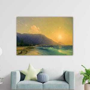 Ivan Konstantinovich Aivazovsky Sea View (Morskoj-vid) 1867 Poster Aivazovsky Canvas Aivazovsky Printing Gift Home Wall Decor Ivan Wall Art