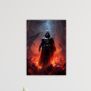 Star Wars Black And Red Art Darth Vader Effect Wall Art Darth Vader Poster Ready To Hang Canvas Star Wars Printing Art Home Wall Decor Art