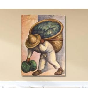 Diego Rivera Canvas Flower Carrier Print ,Flower Festival Poster Art Canvas, Diego Rivera Flowerseller,Feast of Santa Anita Canvas Wall Art
