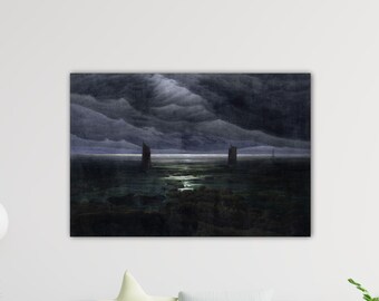 Caspar David Friedrich Sea Shore in Moonlight 1835 Poster Caspar Canvas Paint Friedrich Wall Art Gift Home Wall Decor Print Modern Decor Art