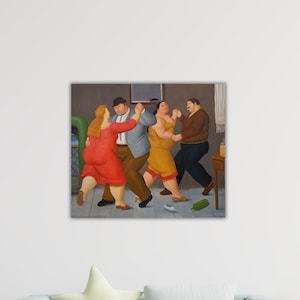 Fernando Botero - The Dancers 1987 Wall Art Fernando Poster Botero Paint Gift Living Room Wall Decor Art Botero Print Fernando Botero Canvas